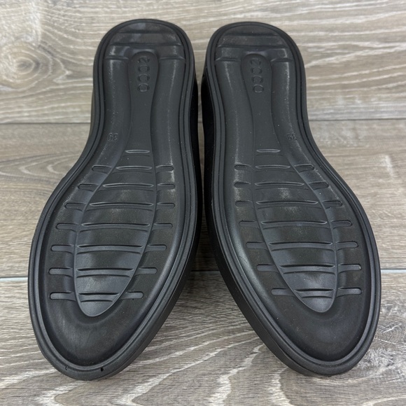 Ecco Flexure T-Cap Women’s Sz 8/EU 39 Black Leather Low Top Lace Up Sneakers - Picture 7 of 10